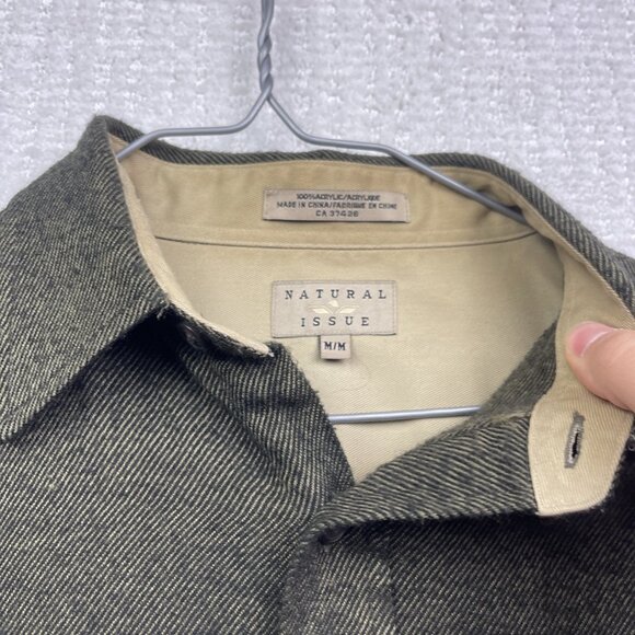 Natural Issue Rugged Wear Heavy Flannel Dark Green Shirt Men Sz M Long Sleeve - Picture 7 of 16